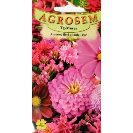 Amestec flori anuale roz