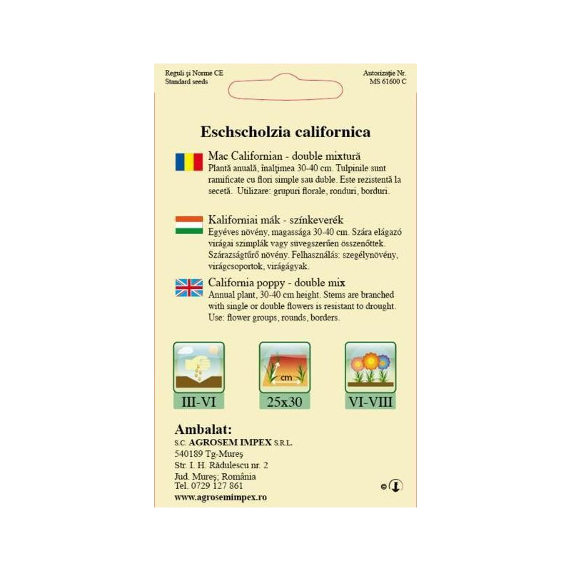 Seminte Mac californian Mix - Flori Colorate