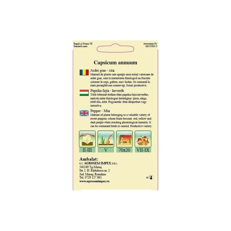 Ardei gras mix seminte - Capsicum annuum mix