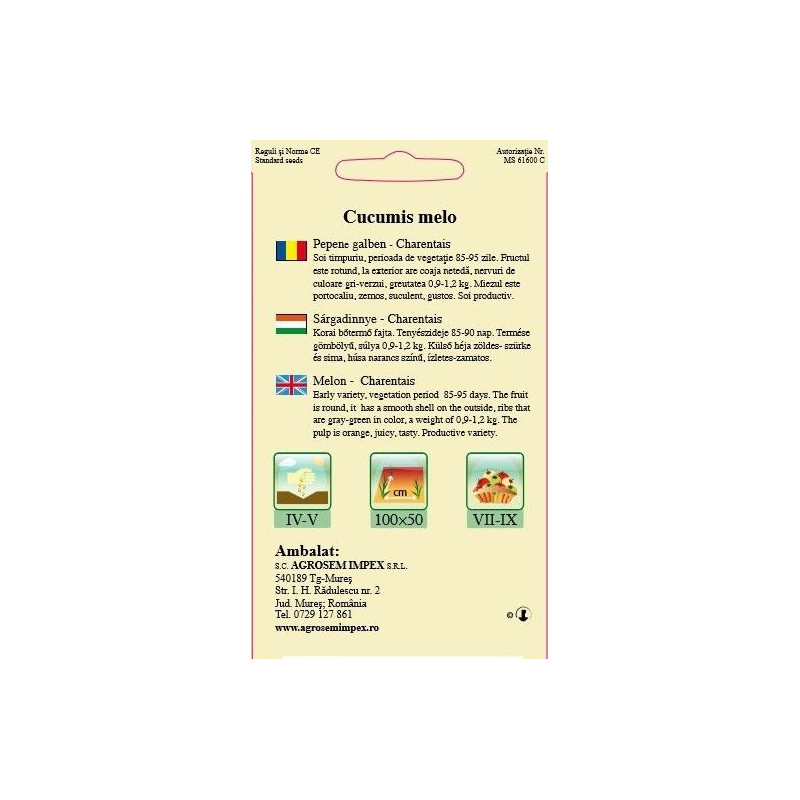 Pepene galben seminte - Charentais