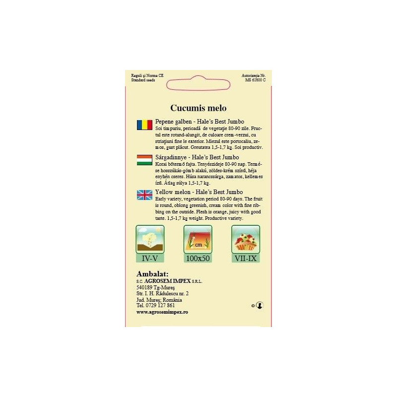 Pepene galben seminte BigPack - Hale's Best Jumbo