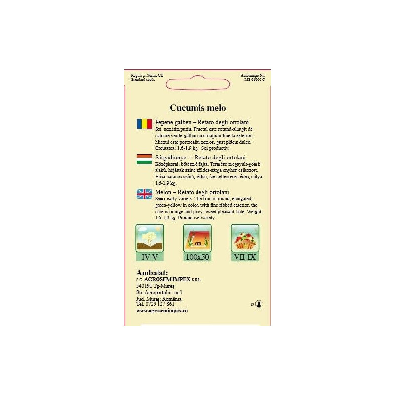 Pepene galben seminte - Retato degli ortolani