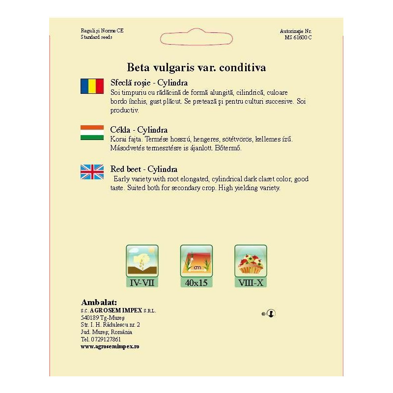 Sfecla rosie seminte 100g - Cylindra