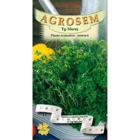 Plante aromatice mix de 3 plante - seminte pe banda cu ingrasamant - AS