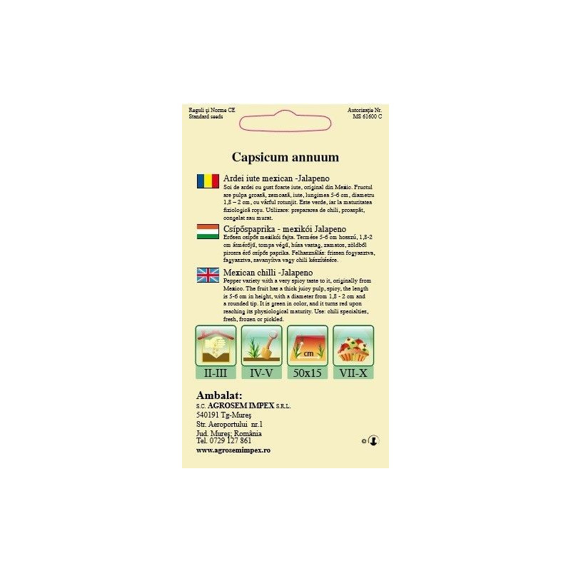 Ardei iute mexican Jalapeno seminte - Capsicum annuum
