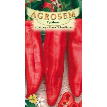 Ardei lung seminte - Capsicum annuum Corno di Toro Rosso
